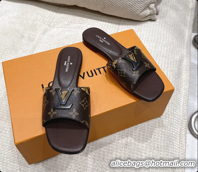 Most Popular Louis Vuitton LV Mare Flat Mule Slides Sandals Brown Monogram Canvas 6061501