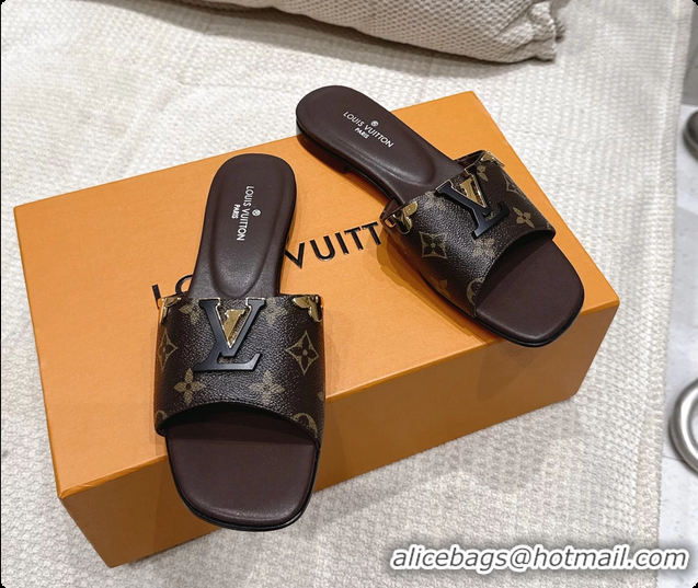 Most Popular Louis Vuitton LV Mare Flat Mule Slides Sandals Brown Monogram Canvas 6061501