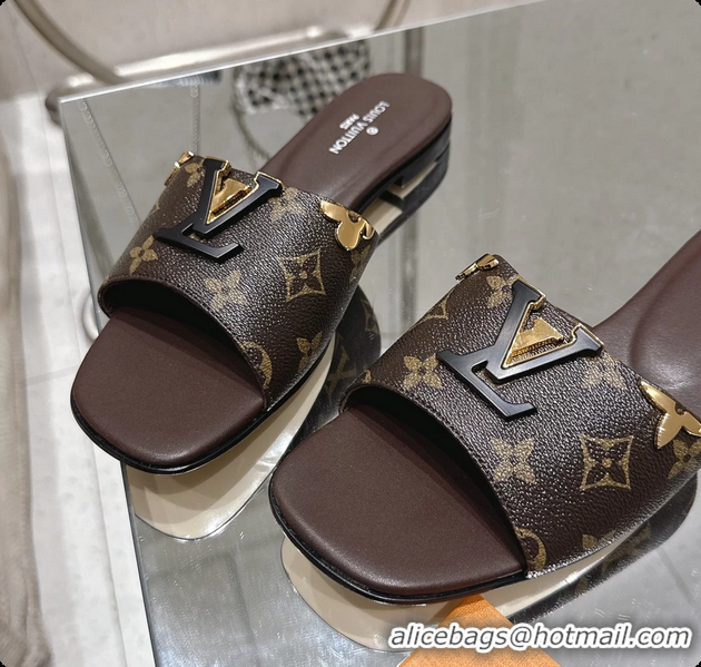 Most Popular Louis Vuitton LV Mare Flat Mule Slides Sandals Brown Monogram Canvas 6061501