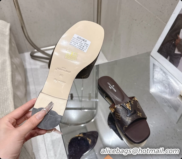 Most Popular Louis Vuitton LV Mare Flat Mule Slides Sandals Brown Monogram Canvas 6061501