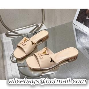 Good Product Louis Vuitton LV Mare Flat Mule Slides Sandals Beige Calfskin Leather 6061501
