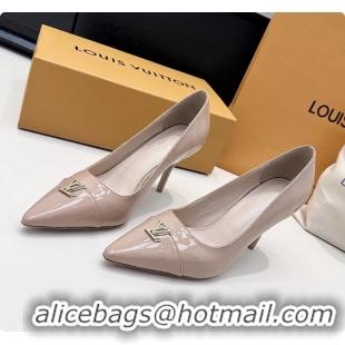 Popular Style Louis Vuitton City Pumps Shoes Pink Patent Leather 100MM 6061503