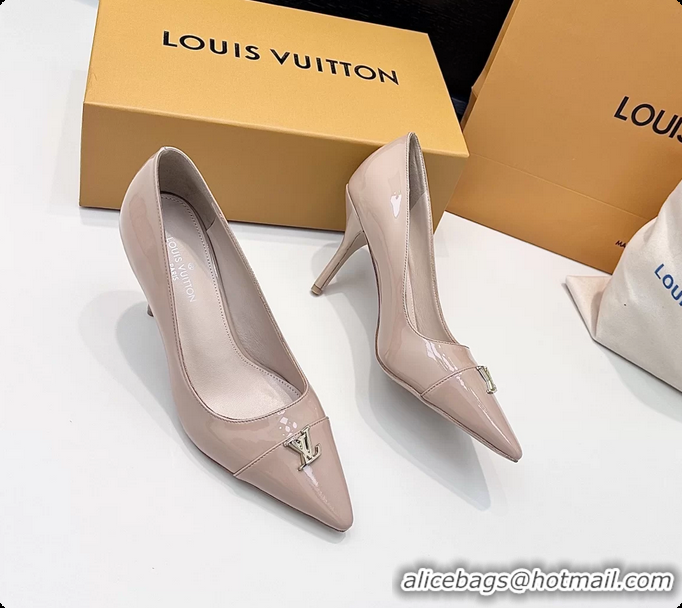 Popular Style Louis Vuitton City Pumps Shoes Pink Patent Leather 100MM 6061503