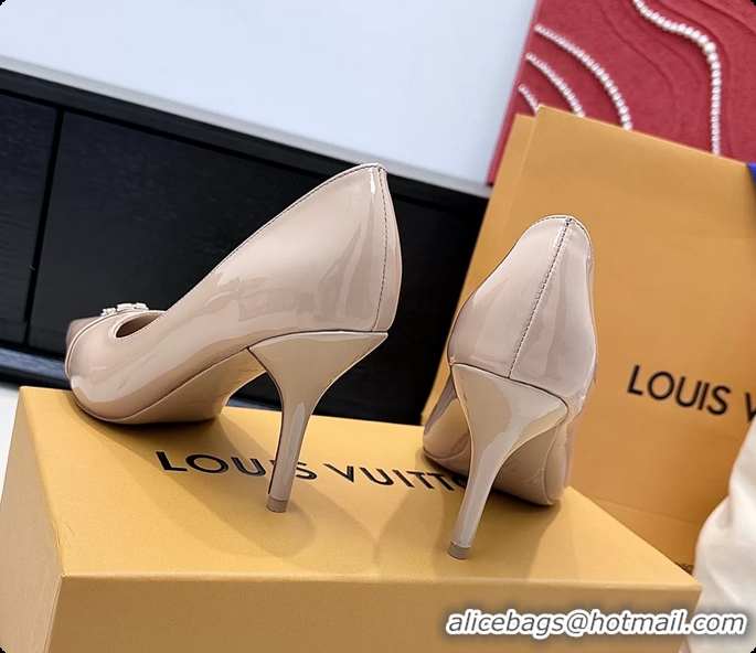Popular Style Louis Vuitton City Pumps Shoes Pink Patent Leather 100MM 6061503
