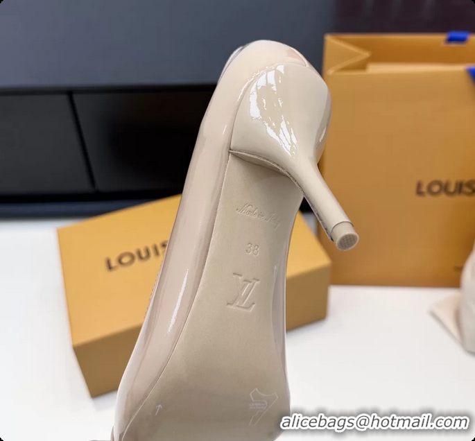 Popular Style Louis Vuitton City Pumps Shoes Pink Patent Leather 100MM 6061503