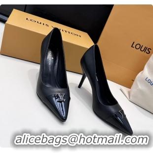 Unique Style Louis Vuitton City Pumps Shoes Black Patent Leather 100MM 6061503