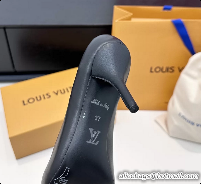 Unique Style Louis Vuitton City Pumps Shoes Black Patent Leather 100MM 6061503
