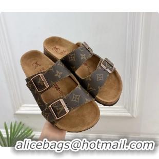 Top Design Louis Vuitton LV Venice Flat Mules Sandals Brown Monogram Canvas 6061603