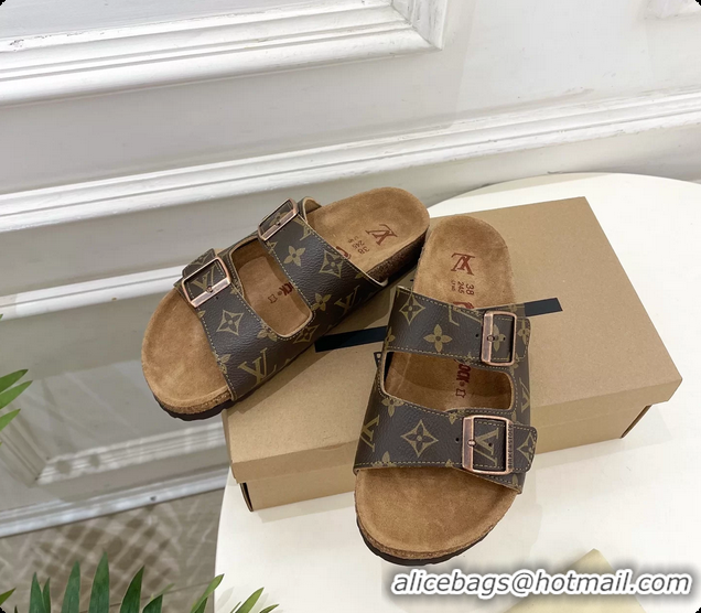 Top Design Louis Vuitton LV Venice Flat Mules Sandals Brown Monogram Canvas 6061603