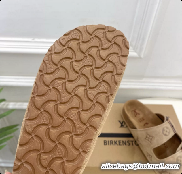 Unique Louis Vuitton LV Venice Flat Mules Sandals Gray Monogram Suede Calf Leather 6061604