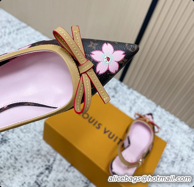 Grade Louis Vuitton LVxTM 6AM Flower Slingback Pumps Brown Mongoram Canvas 45MM 6061605