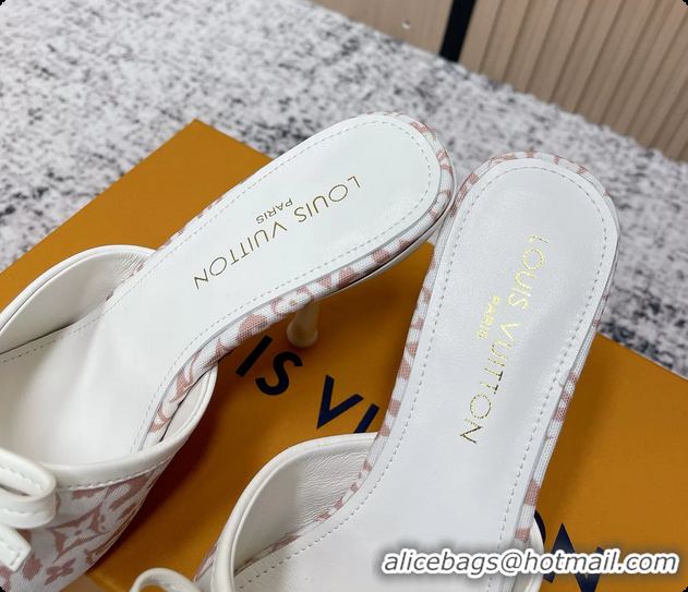 Cheap Price Louis Vuitton Bowknot 6AM High Heeled Mules Sandals Beige Monogram Canvas 95MM 6061606