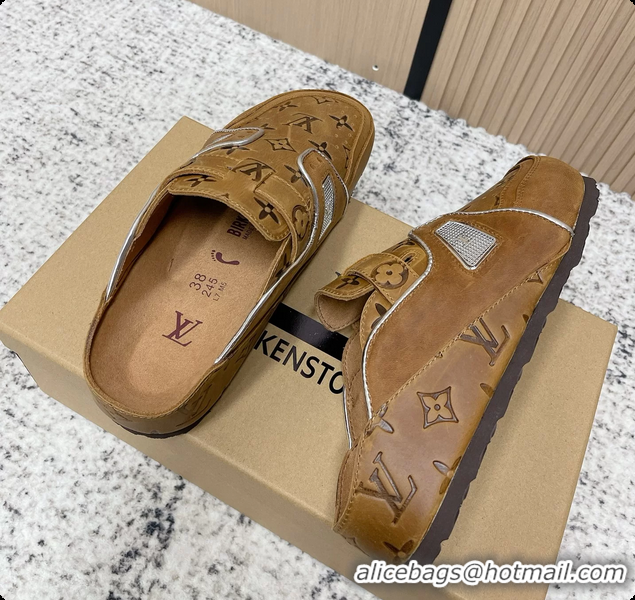 Fashion Louis Vuitton LV Cosy Flat Comfort Closed Mule Brown Monogram Leather 6061608