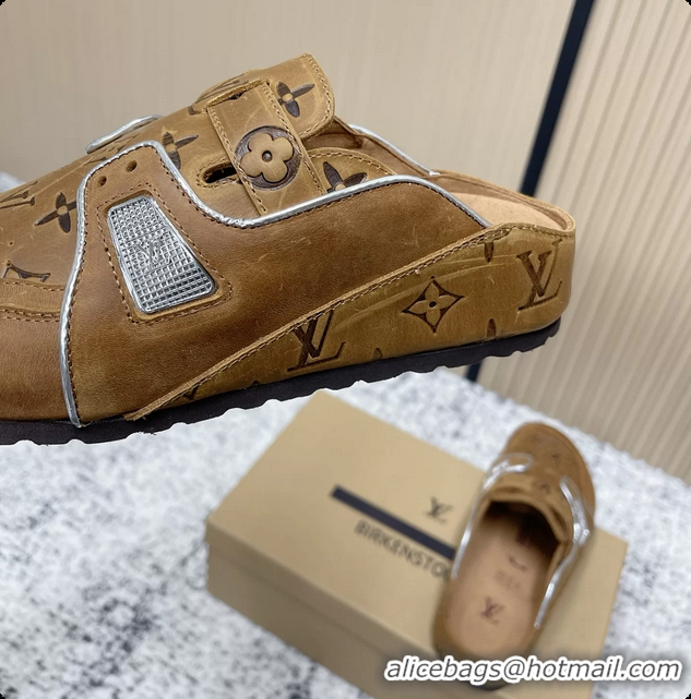 Fashion Louis Vuitton LV Cosy Flat Comfort Closed Mule Brown Monogram Leather 6061608