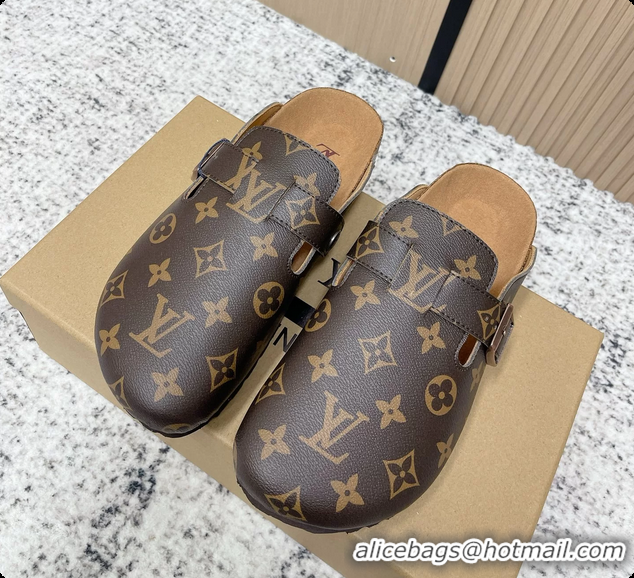 Sumptuous Louis Vuitton LV Cosy Flat Comfort Closed Mule Brown Monogram Leather 6061608