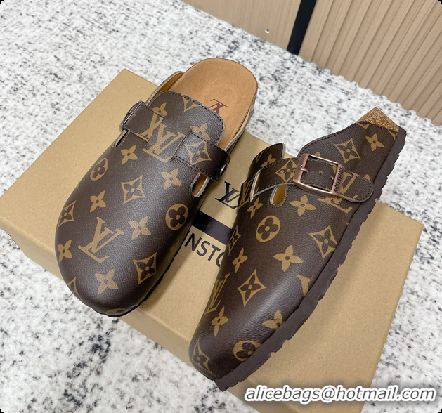 Sumptuous Louis Vuitton LV Cosy Flat Comfort Closed Mule Brown Monogram Leather 6061608