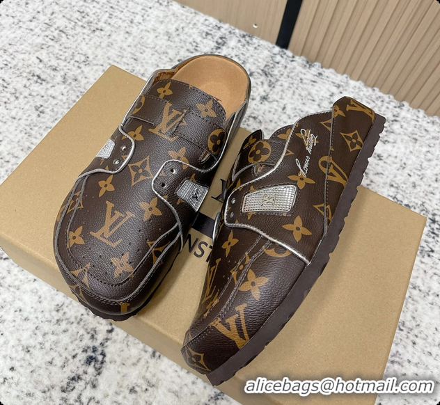 Perfect Louis Vuitton LV Cosy Flat Comfort Closed Mule Black Monogram Leather 6061609