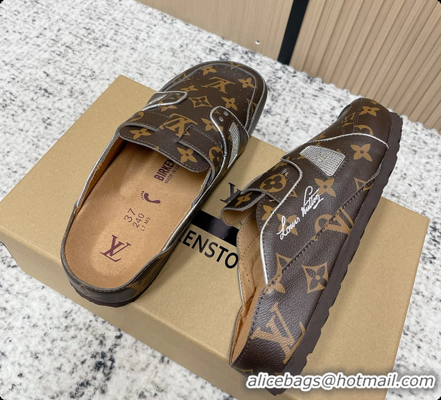 Perfect Louis Vuitton LV Cosy Flat Comfort Closed Mule Black Monogram Leather 6061609
