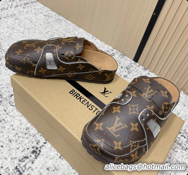 Perfect Louis Vuitton LV Cosy Flat Comfort Closed Mule Black Monogram Leather 6061609