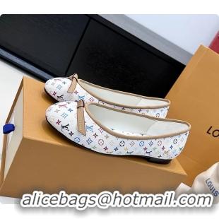 Best Grade Louis Vuitton LVxTM Darling Bow Ballet Flats White Multicolor Monogram Canvas 6061613