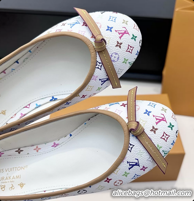 Best Grade Louis Vuitton LVxTM Darling Bow Ballet Flats White Multicolor Monogram Canvas 6061613
