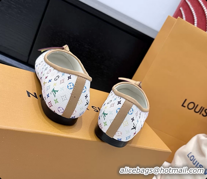 Best Grade Louis Vuitton LVxTM Darling Bow Ballet Flats White Multicolor Monogram Canvas 6061613
