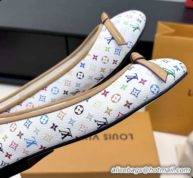 Best Grade Louis Vuitton LVxTM Darling Bow Ballet Flats White Multicolor Monogram Canvas 6061613