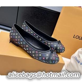 Best Product Louis Vuitton LVxTM Darling Bow Ballet Flats Black Multicolor Monogram Canvas 6061613