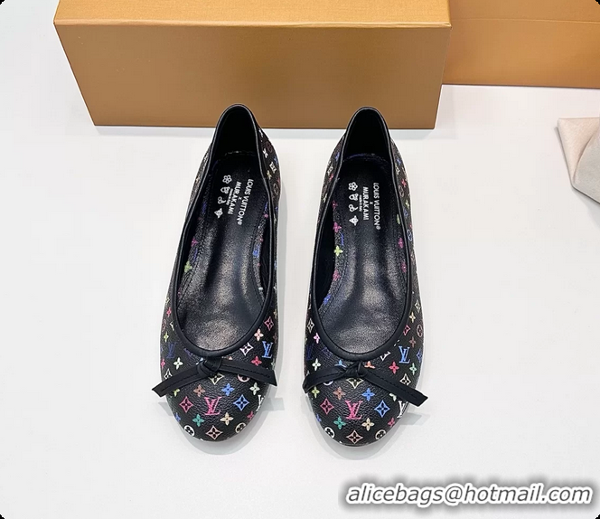 Best Product Louis Vuitton LVxTM Darling Bow Ballet Flats Black Multicolor Monogram Canvas 6061613