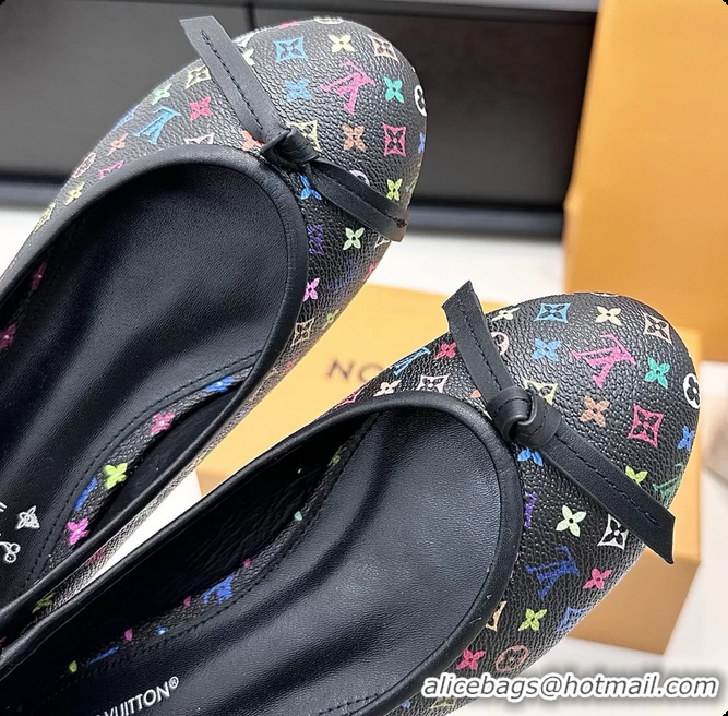Best Product Louis Vuitton LVxTM Darling Bow Ballet Flats Black Multicolor Monogram Canvas 6061613