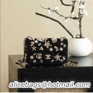 Grade Design Chanel 25A Rhinestone Mini Flap Bag CH122636 Black 2026