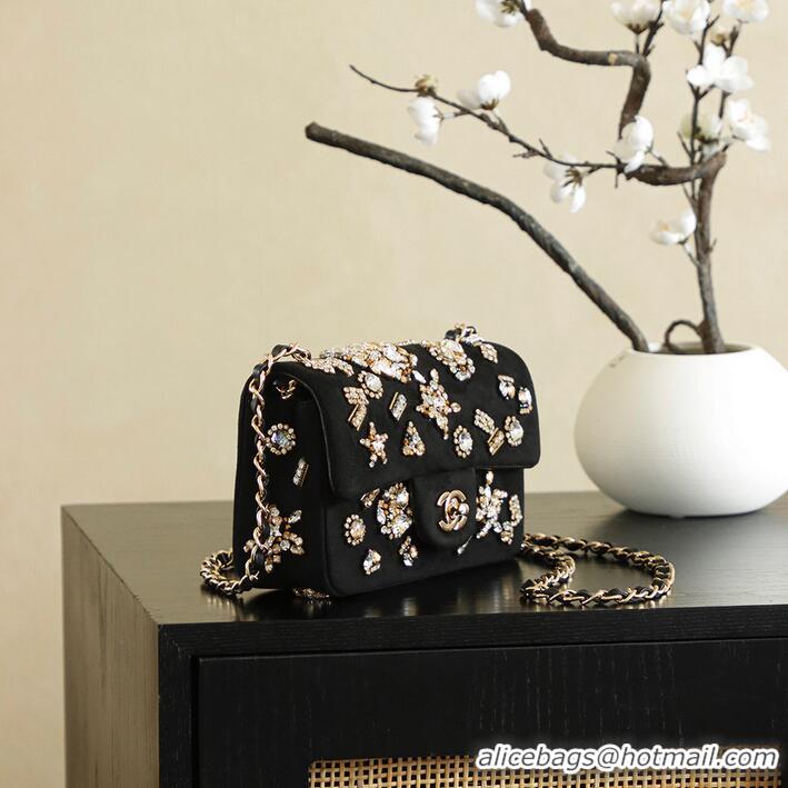 Grade Design Chanel 25A Rhinestone Mini Flap Bag CH122636 Black 2026