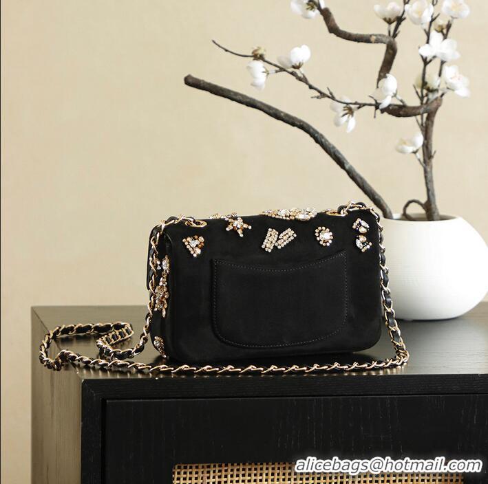 Grade Design Chanel 25A Rhinestone Mini Flap Bag CH122636 Black 2026