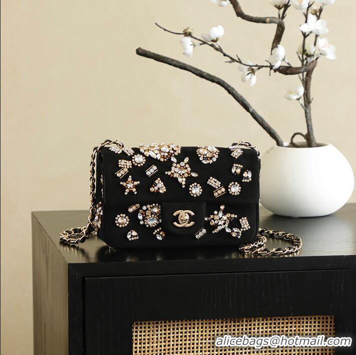 Grade Design Chanel 25A Rhinestone Mini Flap Bag CH122636 Black 2026