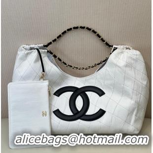 Buy Discount Chanel Coco Beach Small Shopping Bag Denim With Calfskin AS6191 White/Black/Gold 2026
