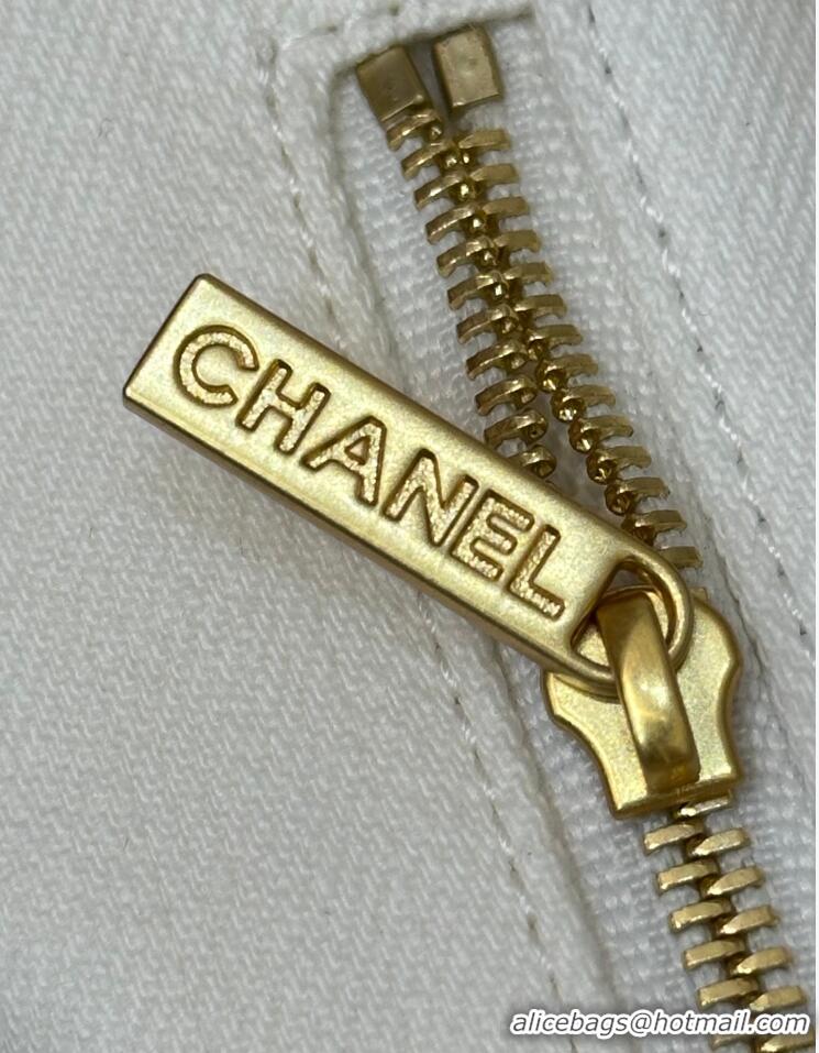 Buy Discount Chanel Coco Beach Small Shopping Bag Denim With Calfskin AS6191 White/Black/Gold 2026