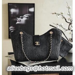 Top Grade Chanel 26S Knit Book Tote Bag AS6070 Black 2026