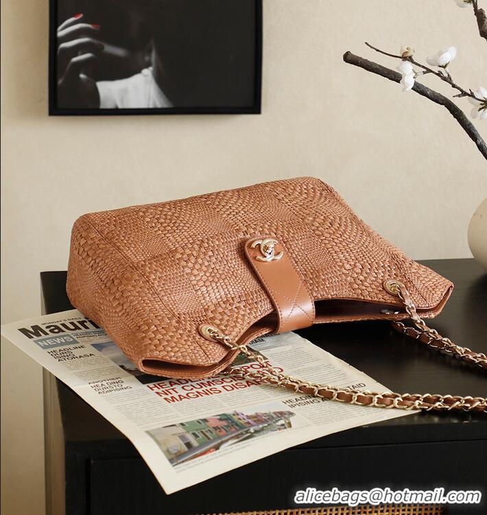 Buy Inexpensive Chanel 26S Knit Book Tote Bag AS6070 Brown 2026