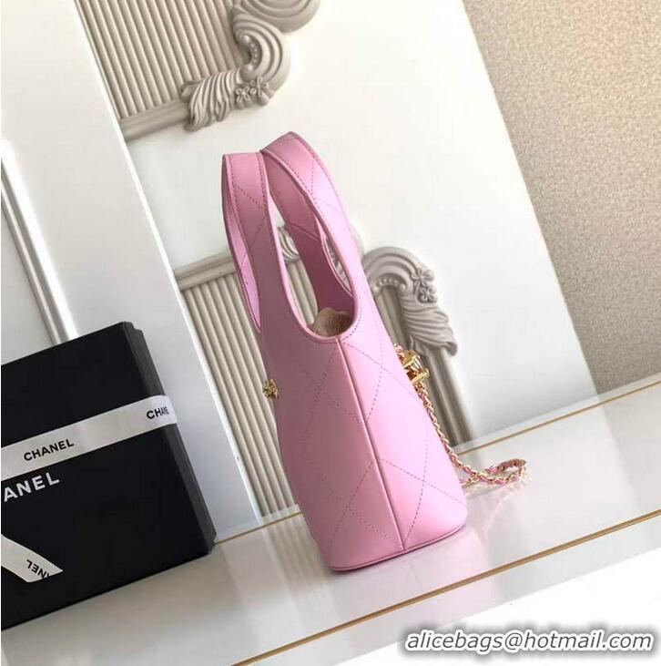 Shop Cheap Chanel Calfskin Leather Small Shopping Bag AS6132 Pink 2026