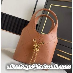 Good Taste Chanel Calfskin Leather Small Shopping Bag AS6132 Brown 2026