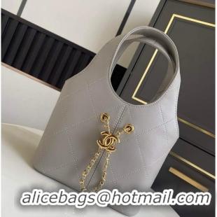New Fashion Chanel Calfskin Leather Small Shopping Bag AS6132 Grey 2026