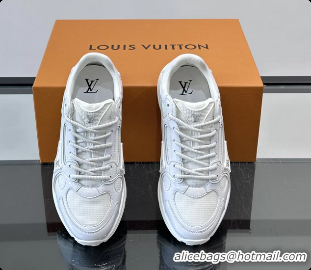 Unique Style Louis Vuitton LV Olympia Sneaker White Lace Technical Mesh and Nubuck Leather 6061704