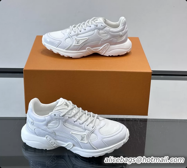 Unique Style Louis Vuitton LV Olympia Sneaker White Lace Technical Mesh and Nubuck Leather 6061704