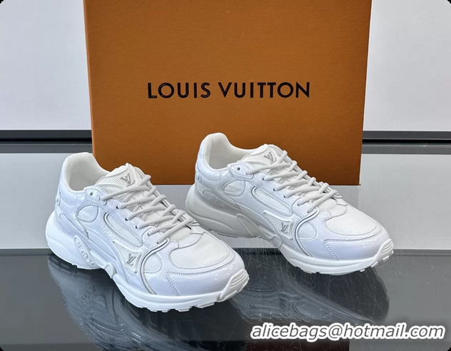 Unique Style Louis Vuitton LV Olympia Sneaker White Lace Technical Mesh and Nubuck Leather 6061704