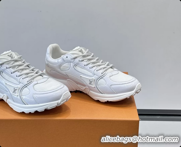 Unique Style Louis Vuitton LV Olympia Sneaker White Lace Technical Mesh and Nubuck Leather 6061704