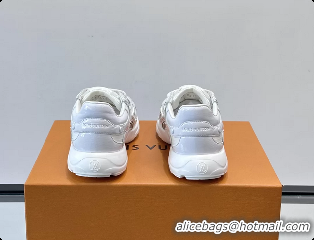 Unique Style Louis Vuitton LV Olympia Sneaker White Lace Technical Mesh and Nubuck Leather 6061704