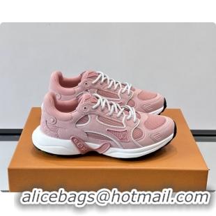 Good Looking Louis Vuitton LV Olympia Sneaker Pink Lace Technical Mesh and Nubuck Leather 6061704