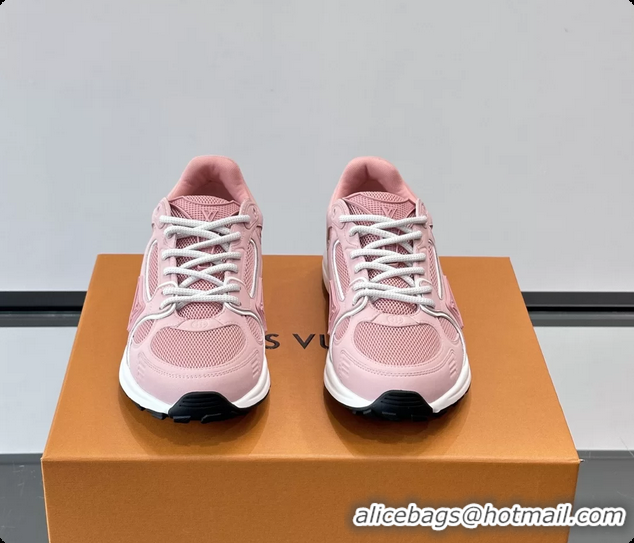 Good Looking Louis Vuitton LV Olympia Sneaker Pink Lace Technical Mesh and Nubuck Leather 6061704