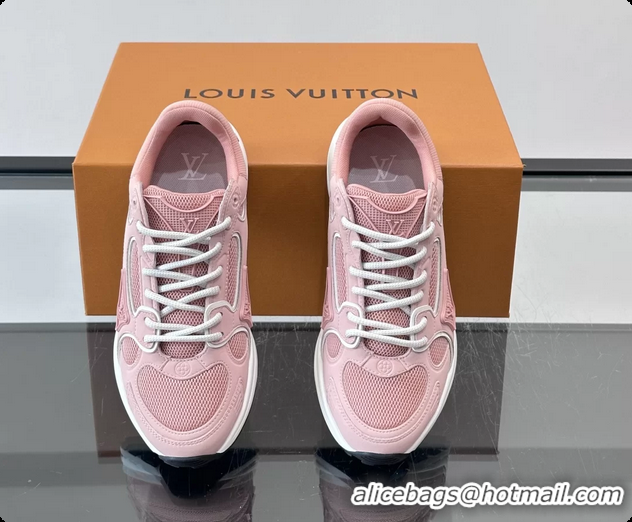 Good Looking Louis Vuitton LV Olympia Sneaker Pink Lace Technical Mesh and Nubuck Leather 6061704