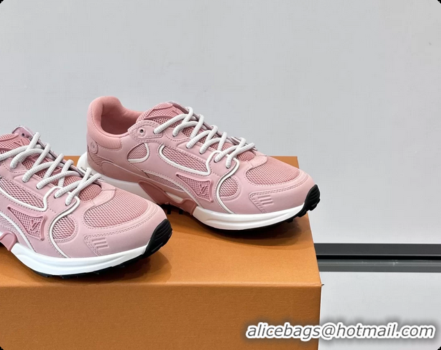 Good Looking Louis Vuitton LV Olympia Sneaker Pink Lace Technical Mesh and Nubuck Leather 6061704